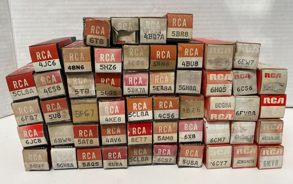 lot of 52 RCA Electron Vintage Tv/Radio Tubes UNTESTED 957A